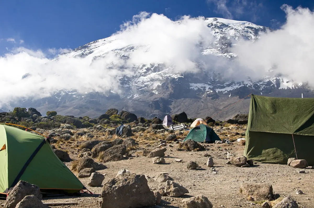 Tents at Karanga Camp at about 4000 metres